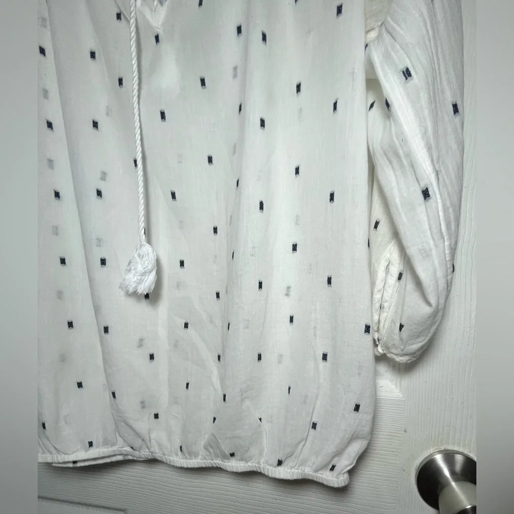 J.Crew White/Blue Women’s Top‎ Blouse Sz XS